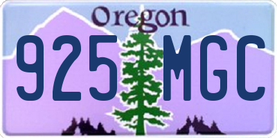 OR license plate 925MGC