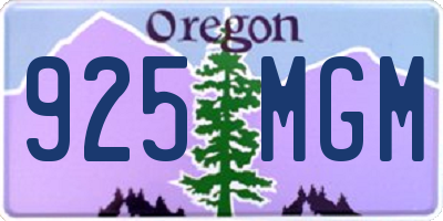 OR license plate 925MGM