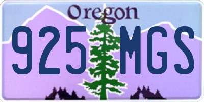 OR license plate 925MGS