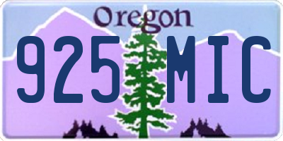 OR license plate 925MIC