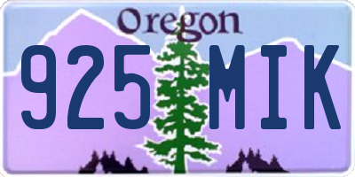 OR license plate 925MIK