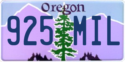 OR license plate 925MIL