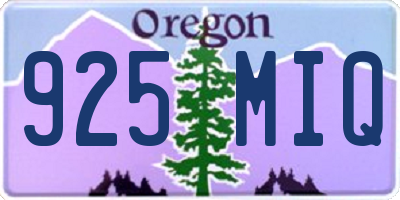 OR license plate 925MIQ