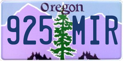 OR license plate 925MIR