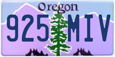 OR license plate 925MIV