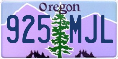 OR license plate 925MJL