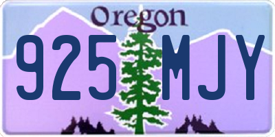 OR license plate 925MJY