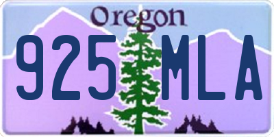 OR license plate 925MLA