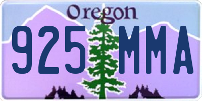 OR license plate 925MMA