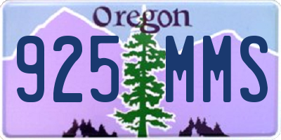 OR license plate 925MMS