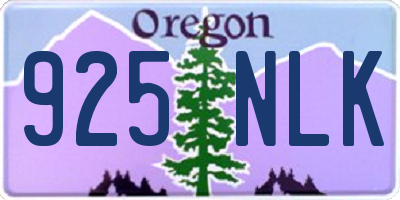 OR license plate 925NLK