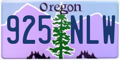 OR license plate 925NLW