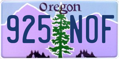 OR license plate 925NOF