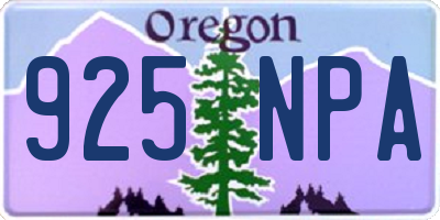 OR license plate 925NPA