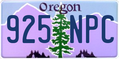 OR license plate 925NPC