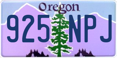 OR license plate 925NPJ