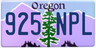 OR license plate 925NPL