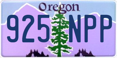 OR license plate 925NPP