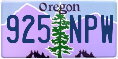 OR license plate 925NPW