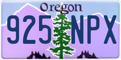 OR license plate 925NPX
