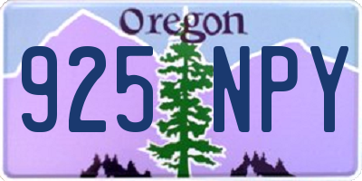OR license plate 925NPY