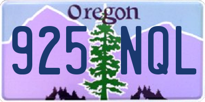 OR license plate 925NQL