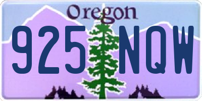 OR license plate 925NQW
