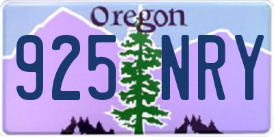 OR license plate 925NRY