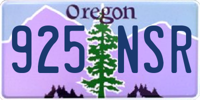 OR license plate 925NSR