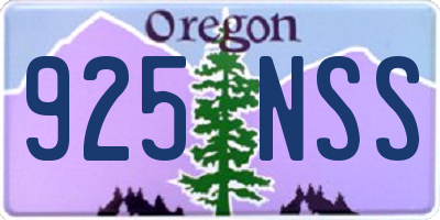 OR license plate 925NSS