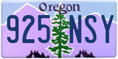 OR license plate 925NSY