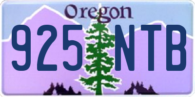OR license plate 925NTB