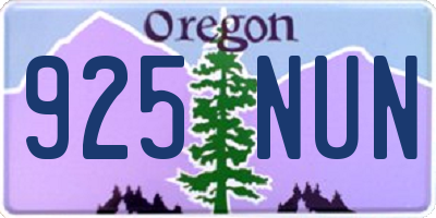 OR license plate 925NUN