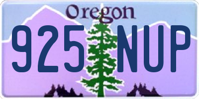 OR license plate 925NUP