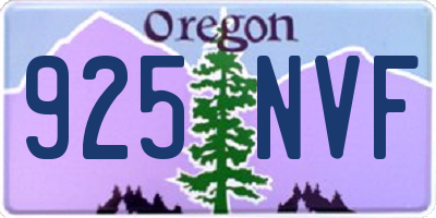 OR license plate 925NVF