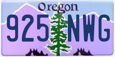 OR license plate 925NWG