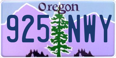 OR license plate 925NWY