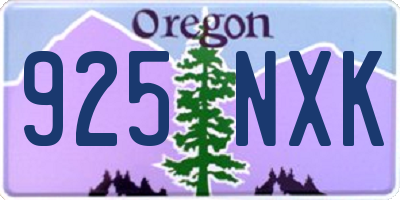 OR license plate 925NXK