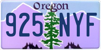 OR license plate 925NYF