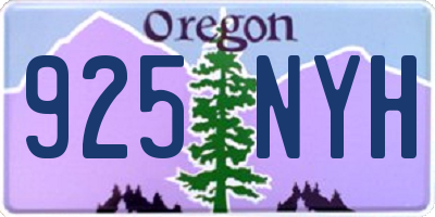 OR license plate 925NYH