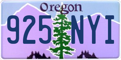 OR license plate 925NYI