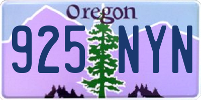 OR license plate 925NYN