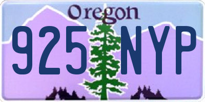 OR license plate 925NYP
