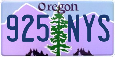 OR license plate 925NYS