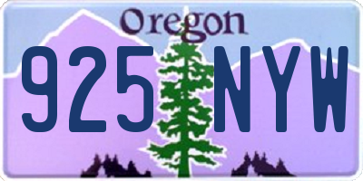OR license plate 925NYW