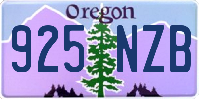 OR license plate 925NZB