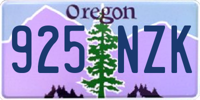 OR license plate 925NZK
