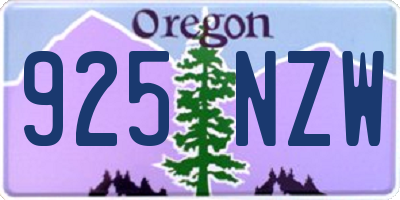 OR license plate 925NZW