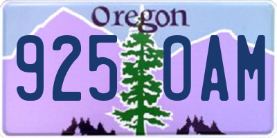 OR license plate 925OAM