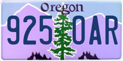 OR license plate 925OAR